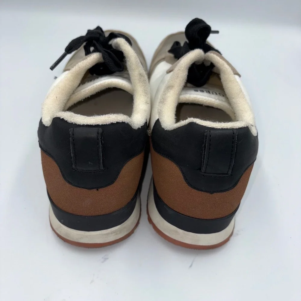 Guess Mens Low Top Sneakers Tan White Brown G Logo Lace Up Shoes Size 12